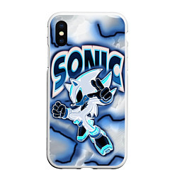 Чехол iPhone XS Max матовый Sonic boom, цвет: 3D-белый