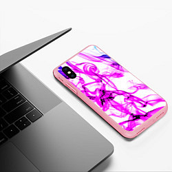 Чехол iPhone XS Max матовый Дым неоновый вейп, цвет: 3D-баблгам — фото 2