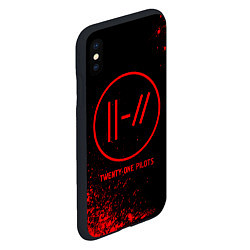 Чехол iPhone XS Max матовый Twenty One Pilots - red gradient, цвет: 3D-черный — фото 2