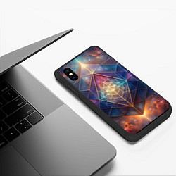 Чехол iPhone XS Max матовый Космическая геометрическая абстракция, цвет: 3D-черный — фото 2