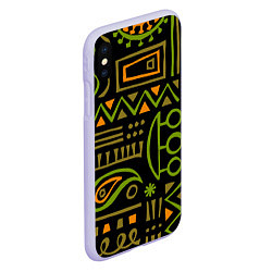 Чехол iPhone XS Max матовый Abstract ethnic theme, цвет: 3D-светло-сиреневый — фото 2