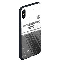 Чехол iPhone XS Max матовый Cyberpunk 2077 - white gradient посередине, цвет: 3D-черный — фото 2