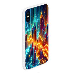 Чехол iPhone XS Max матовый Neon metropolis - vaporwave, цвет: 3D-белый — фото 2