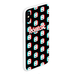 Чехол iPhone XS Max матовый Roblox pattern glitch, цвет: 3D-белый — фото 2