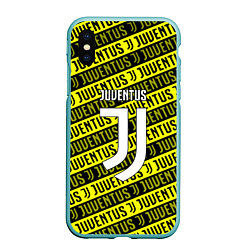 Чехол iPhone XS Max матовый Juventus pattern fc, цвет: 3D-мятный