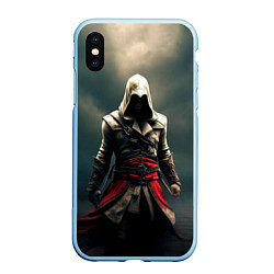 Чехол iPhone XS Max матовый Assassins creed 2, цвет: 3D-голубой