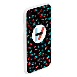 Чехол iPhone XS Max матовый Twenty one pilots glitch, цвет: 3D-белый — фото 2