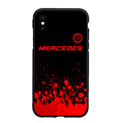 Чехол iPhone XS Max матовый Mercedes - red gradient посередине