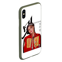 Чехол iPhone XS Max матовый Ateez Jeong Wooyoung, цвет: 3D-темно-зеленый — фото 2