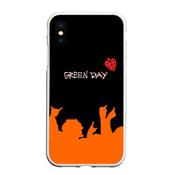 Чехол iPhone XS Max матовый Green day rock, цвет: 3D-белый