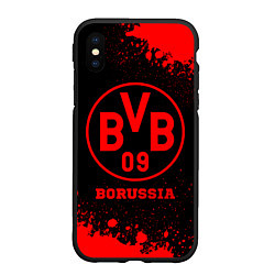 Чехол iPhone XS Max матовый Borussia - red gradient, цвет: 3D-черный