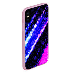 Чехол iPhone XS Max матовый Marshmello neon steel, цвет: 3D-розовый — фото 2