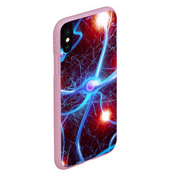 Чехол iPhone XS Max матовый Нейронная сеть - аксоны, цвет: 3D-розовый — фото 2