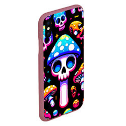 Чехол iPhone XS Max матовый Ice cream skull and fly agaric - ai art fantasy, цвет: 3D-малиновый — фото 2