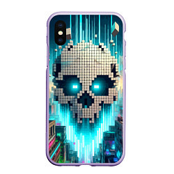 Чехол iPhone XS Max матовый Minecraft skull - ai art fantasy, цвет: 3D-светло-сиреневый