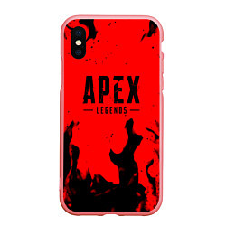 Чехол iPhone XS Max матовый Apex legends fire steel, цвет: 3D-баблгам