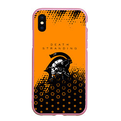 Чехол iPhone XS Max матовый Death Stranding game studio, цвет: 3D-розовый