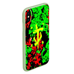 Чехол iPhone XS Max матовый Doom кислотный огонь, цвет: 3D-салатовый — фото 2