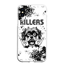 Чехол iPhone XS Max матовый The Killers - рок пес, цвет: 3D-белый