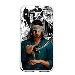 Чехол iPhone XS Max матовый Musashi Miyamoto, цвет: 3D-белый