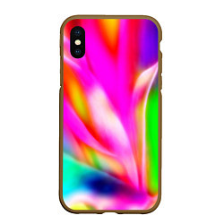 Чехол iPhone XS Max матовый Неоновая абстракция краски, цвет: 3D-коричневый