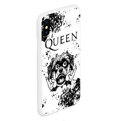 Чехол iPhone XS Max матовый Queen - рок пес, цвет: 3D-белый — фото 2