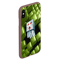 Чехол iPhone XS Max матовый Minecraft ghost, цвет: 3D-коричневый — фото 2