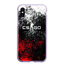 Чехол iPhone XS Max матовый CSGO брызги красок, цвет: 3D-светло-сиреневый