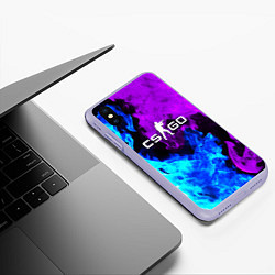 Чехол iPhone XS Max матовый CSGO neon flame, цвет: 3D-светло-сиреневый — фото 2