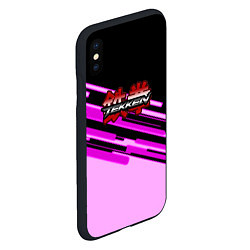 Чехол iPhone XS Max матовый Tekken pink line, цвет: 3D-черный — фото 2