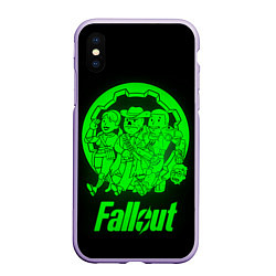 Чехол iPhone XS Max матовый Fallout - movie heroes, цвет: 3D-светло-сиреневый