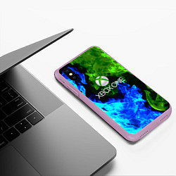 Чехол iPhone XS Max матовый Xbox битва огня, цвет: 3D-сиреневый — фото 2