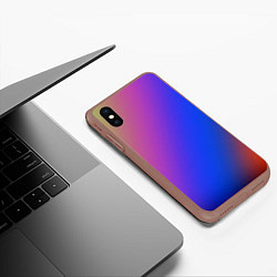 Чехол iPhone XS Max матовый Градиент полосы, цвет: 3D-коричневый — фото 2