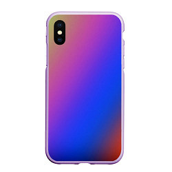 Чехол iPhone XS Max матовый Градиент полосы, цвет: 3D-сиреневый