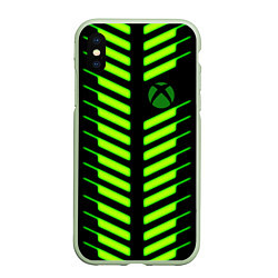 Чехол iPhone XS Max матовый Xbox green line, цвет: 3D-салатовый