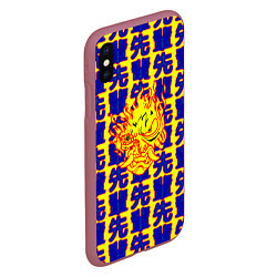 Чехол iPhone XS Max матовый Samurai logo patten japan, цвет: 3D-малиновый — фото 2