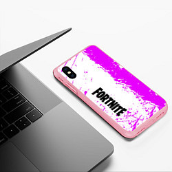 Чехол iPhone XS Max матовый Fortnite pink color, цвет: 3D-баблгам — фото 2