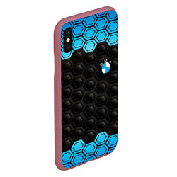 Чехол iPhone XS Max матовый BMW carbon auto, цвет: 3D-малиновый — фото 2