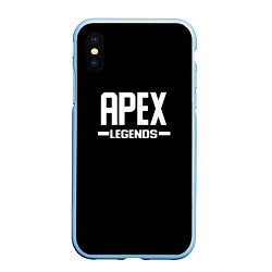 Чехол iPhone XS Max матовый Apex legends logo white, цвет: 3D-голубой