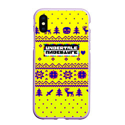 Чехол iPhone XS Max матовый Undertale winter, цвет: 3D-сиреневый