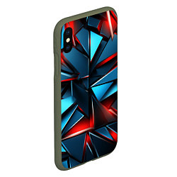 Чехол iPhone XS Max матовый Геометрические осколки, цвет: 3D-темно-зеленый — фото 2