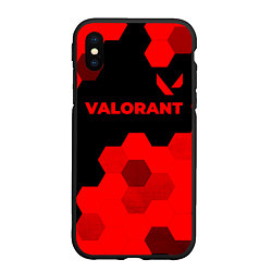 Чехол iPhone XS Max матовый Valorant - red gradient посередине, цвет: 3D-черный