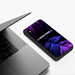 Чехол iPhone XS Max матовый Linkin Park 2024 neon monstera, цвет: 3D-черный — фото 2