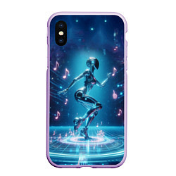 Чехол iPhone XS Max матовый Cyber robot girl - ai art fantasy, цвет: 3D-сиреневый