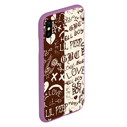 Чехол iPhone XS Max матовый Lil peep retro pattern, цвет: 3D-фиолетовый — фото 2