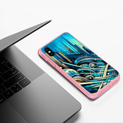 Чехол iPhone XS Max матовый Абстрактный урбанистический пейзаж - нейроарт, цвет: 3D-баблгам — фото 2