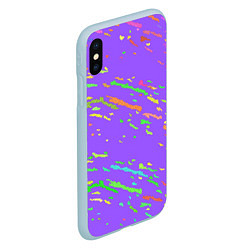 Чехол iPhone XS Max матовый Яркие штрихи, цвет: 3D-голубой — фото 2