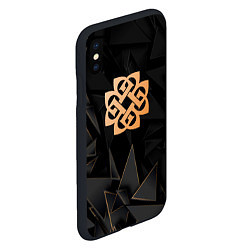 Чехол iPhone XS Max матовый Breaking Benjamin golden poly, цвет: 3D-черный — фото 2