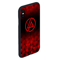 Чехол iPhone XS Max матовый Linkin Park red poly, цвет: 3D-черный — фото 2