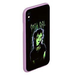 Чехол iPhone XS Max матовый Goth girl - Beetlejuice, цвет: 3D-сиреневый — фото 2